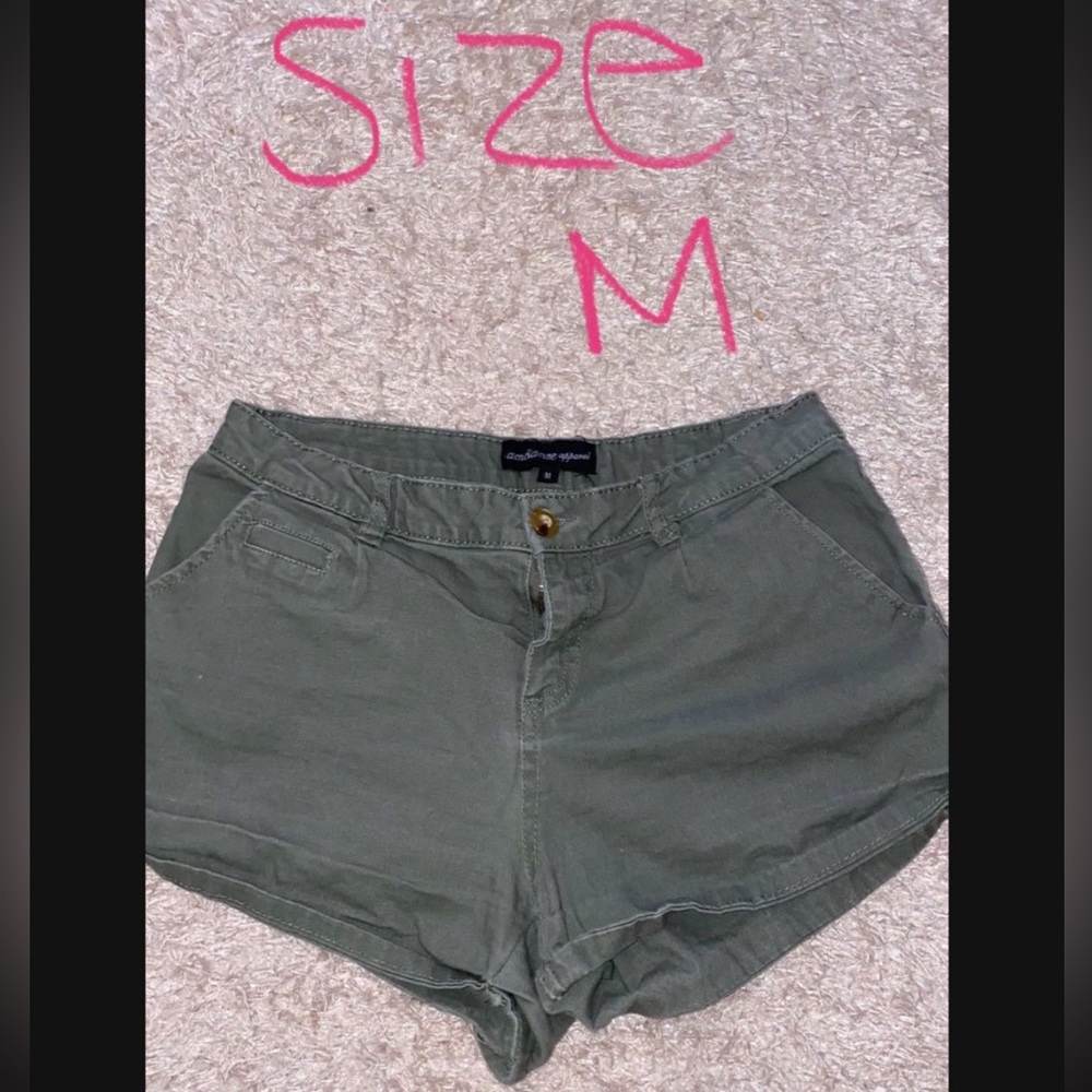 Casual olive colored shorts